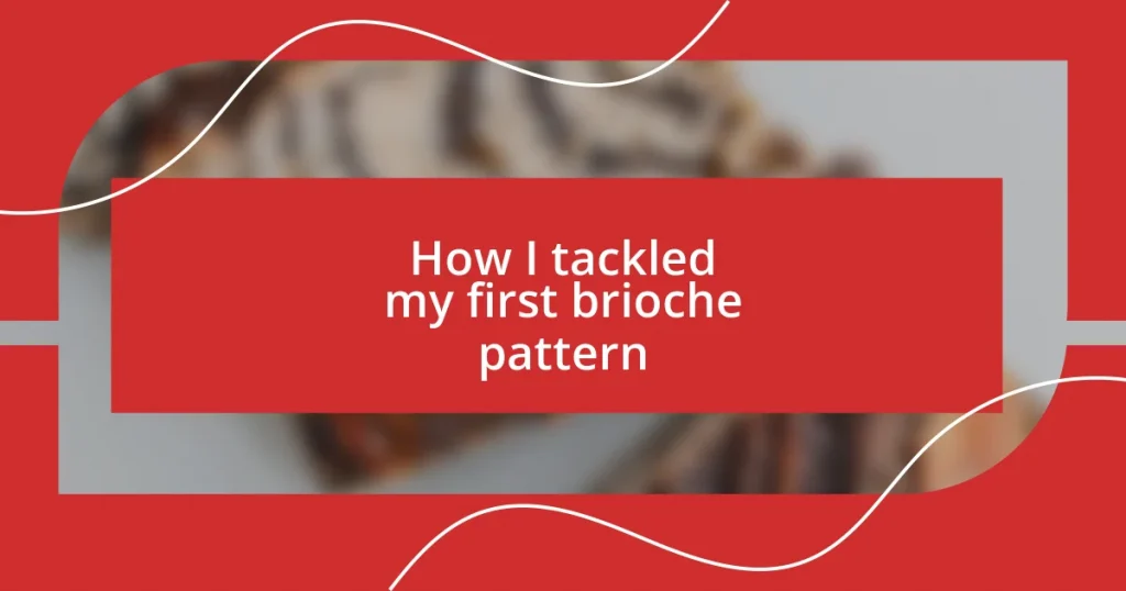 How I tackled my first brioche pattern