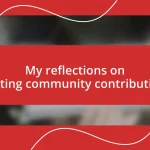 My reflections on knitting community contributions